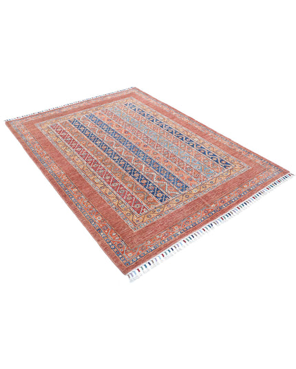 Shaal 5' 1" X 6' 8" Hand Knotted Wool Rug 5' 1" X 6' 8" (155 X 203) / Brown / Wool