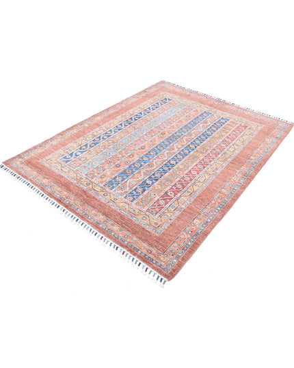 Shaal 5' 1" X 6' 8" Hand Knotted Wool Rug 5' 1" X 6' 8" (155 X 203) / Brown / Wool