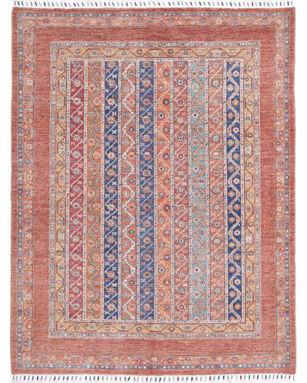 Shaal 5' 1" X 6' 8" Hand Knotted Wool Rug 5' 1" X 6' 8" (155 X 203) / Brown / Wool