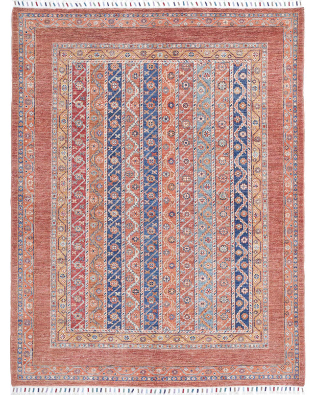 Shaal 5' 1" X 6' 8" Hand Knotted Wool Rug 5' 1" X 6' 8" (155 X 203) / Brown / Wool