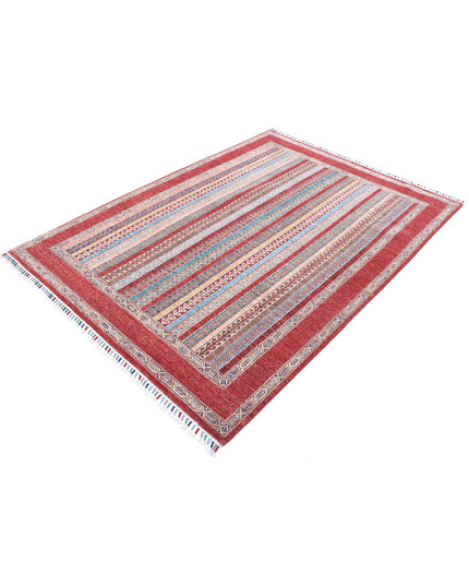 Shaal 5' 0" X 6' 9" Hand Knotted Wool Rug 5' 0" X 6' 9" (152 X 206) / Red / Wool
