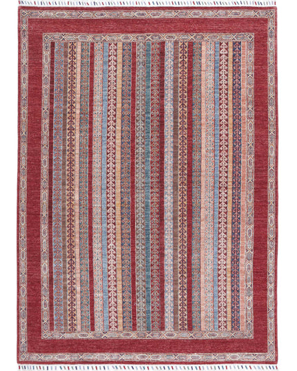 Shaal 5' 0" X 6' 9" Hand Knotted Wool Rug 5' 0" X 6' 9" (152 X 206) / Red / Wool