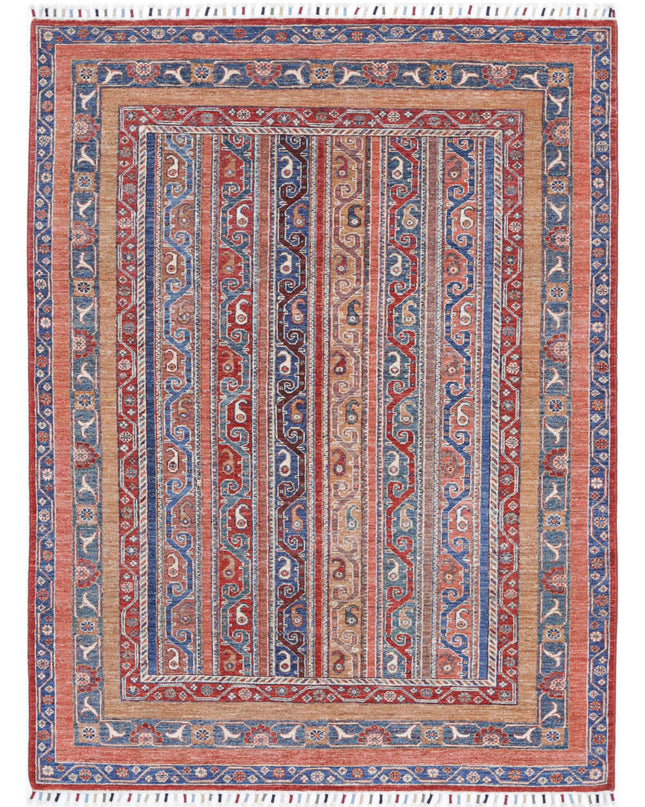 Shaal 4' 10" X 6' 9" Hand Knotted Wool Rug 4' 10" X 6' 9" (147 X 206) / Multi / Wool