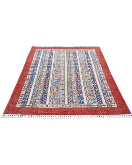 Shaal 4' 9" X 6' 6" Hand Knotted Wool Rug 4' 9" X 6' 6" (145 X 198) / Multi / Wool