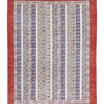 Shaal 4' 9" X 6' 6" Hand Knotted Wool Rug 4' 9" X 6' 6" (145 X 198) / Multi / Wool