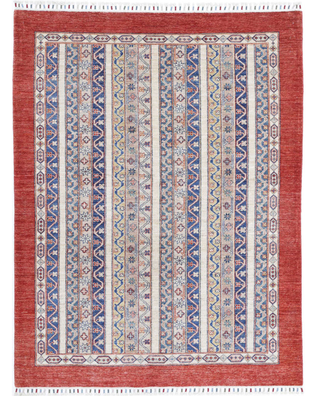 Shaal 4' 9" X 6' 6" Hand Knotted Wool Rug 4' 9" X 6' 6" (145 X 198) / Multi / Wool