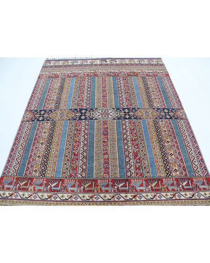 Shaal 5' 10" X 7' 8" Hand Knotted Wool Rug 5' 10" X 7' 8" (178 X 234) / Multi / Wool