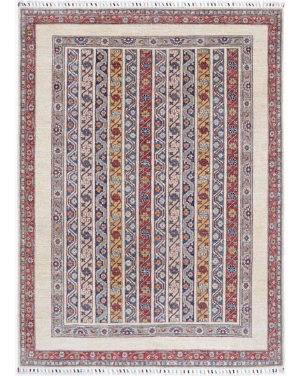 Shaal 5' 6" X 7' 6" Hand Knotted Wool Rug 5' 6" X 7' 6" (168 X 229) / Multi / Wool