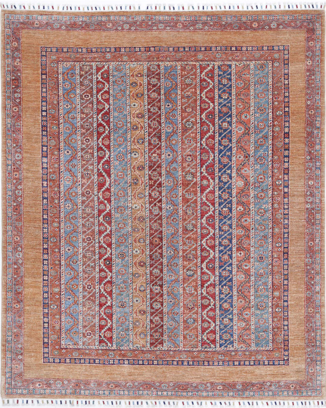 Shaal 5' 7" X 6' 9" Hand Knotted Wool Rug 5' 7" X 6' 9" (170 X 206) / Multi / Wool