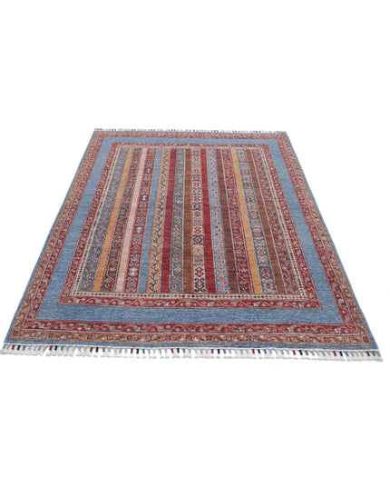 Shaal 4' 10" X 6' 5" Hand Knotted Wool Rug 4' 10" X 6' 5" (147 X 196) / Multi / Wool