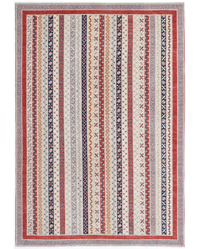 Shaal 6' 5" X 9' 7" Hand Knotted Wool Rug 6' 5" X 9' 7" (196 X 292) / Multi / Wool