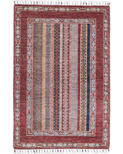 Shaal 2' 8" X 4' 0" Hand Knotted Wool Rug 2' 8" X 4' 0" (81 X 122) / Multi / Wool