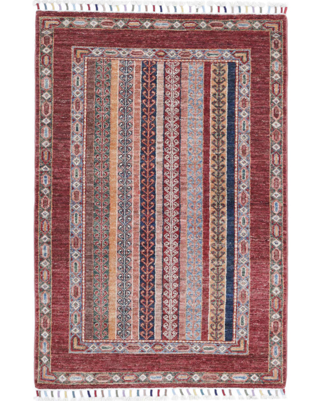 Shaal 2' 8" X 4' 0" Hand Knotted Wool Rug 2' 8" X 4' 0" (81 X 122) / Multi / Wool