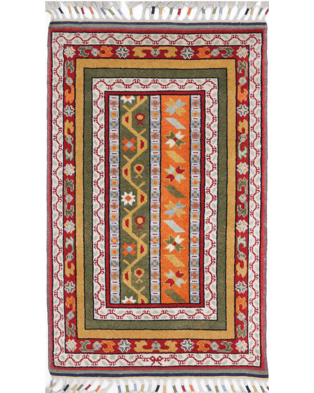 Shaal 1' 11" X 3' 4" Hand Knotted Wool Rug 1' 11" X 3' 4" (59 X 101) / Multi / Wool