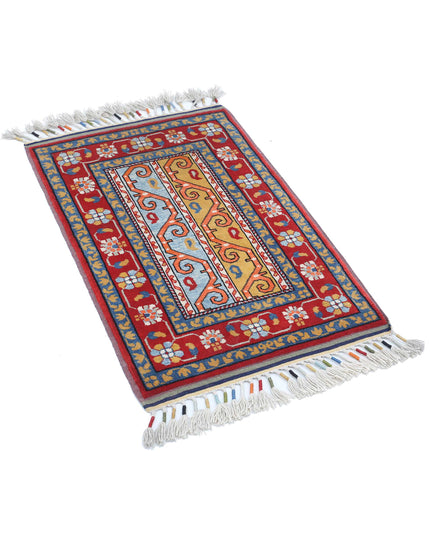 Shaal 2' 0" X 2' 11" Hand Knotted Wool Rug 2' 0" X 2' 11" (61 X 89) / Red / Wool