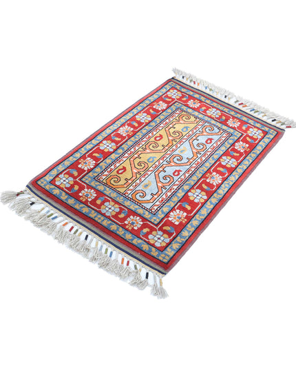 Shaal 2' 0" X 2' 11" Hand Knotted Wool Rug 2' 0" X 2' 11" (61 X 89) / Red / Wool
