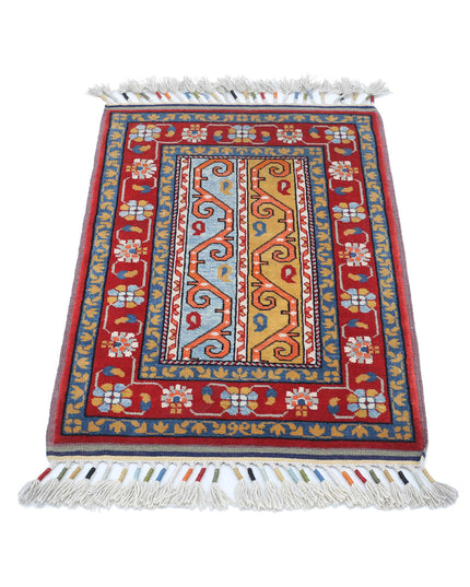 Shaal 2' 0" X 2' 11" Hand Knotted Wool Rug 2' 0" X 2' 11" (61 X 89) / Red / Wool