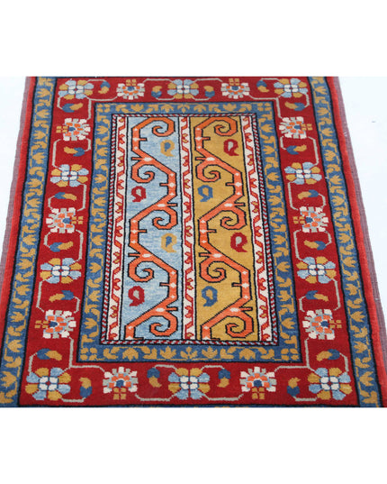 Shaal 2' 0" X 2' 11" Hand Knotted Wool Rug 2' 0" X 2' 11" (61 X 89) / Red / Wool