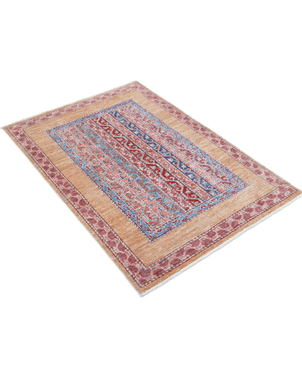 Shaal 3' 4" X 4' 8" Hand Knotted Wool Rug 3' 4" X 4' 8" (101 X 142) / Gold / Wool