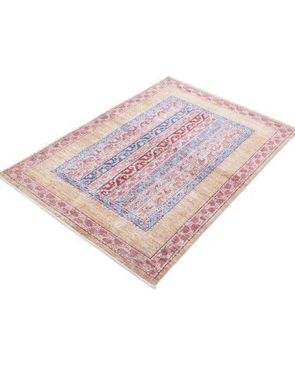 Shaal 3' 4" X 4' 8" Hand Knotted Wool Rug 3' 4" X 4' 8" (101 X 142) / Gold / Wool