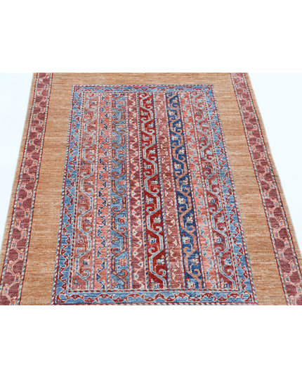 Shaal 3' 4" X 4' 8" Hand Knotted Wool Rug 3' 4" X 4' 8" (101 X 142) / Gold / Wool