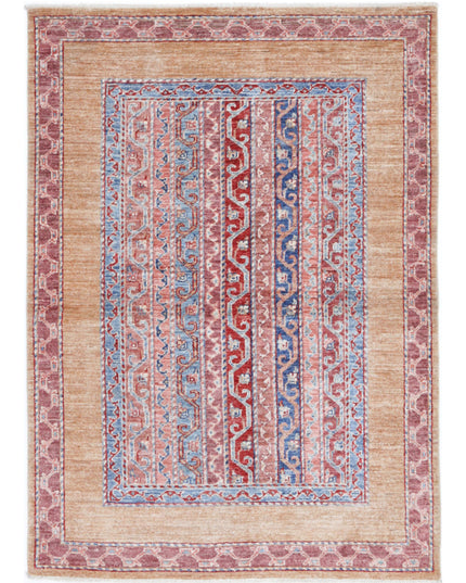 Shaal 3' 4" X 4' 8" Hand Knotted Wool Rug 3' 4" X 4' 8" (101 X 142) / Gold / Wool