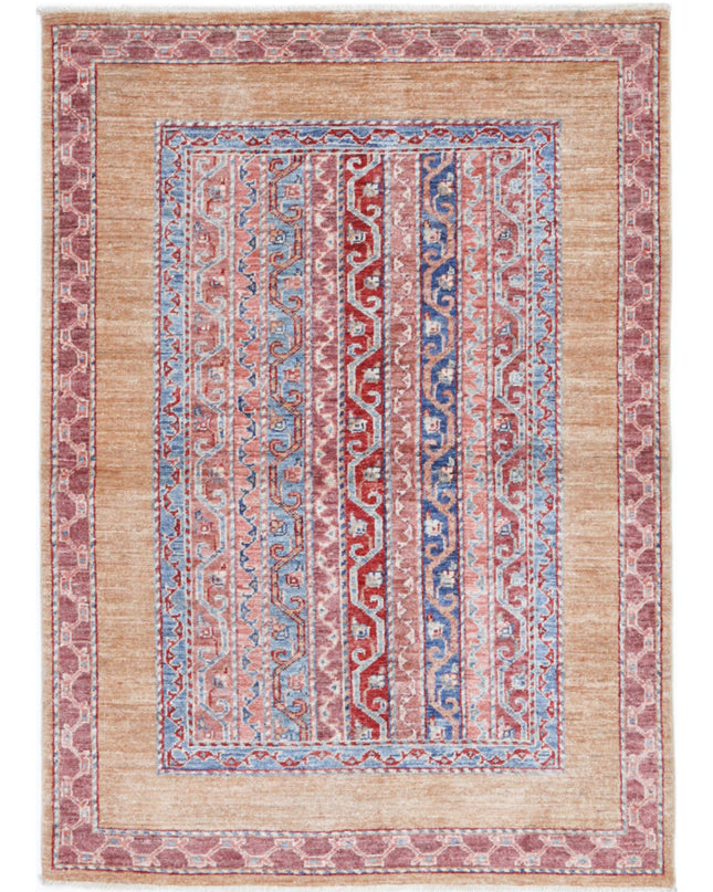 Shaal 3' 4" X 4' 8" Hand Knotted Wool Rug 3' 4" X 4' 8" (101 X 142) / Gold / Wool