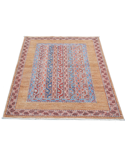 Shaal 3' 3" X 4' 9" Hand Knotted Wool Rug 3' 3" X 4' 9" (99 X 145) / Gold / Wool