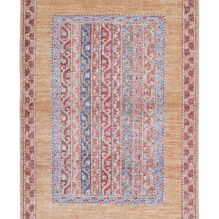 Shaal 3' 3" X 4' 9" Hand Knotted Wool Rug 3' 3" X 4' 9" (99 X 145) / Gold / Wool