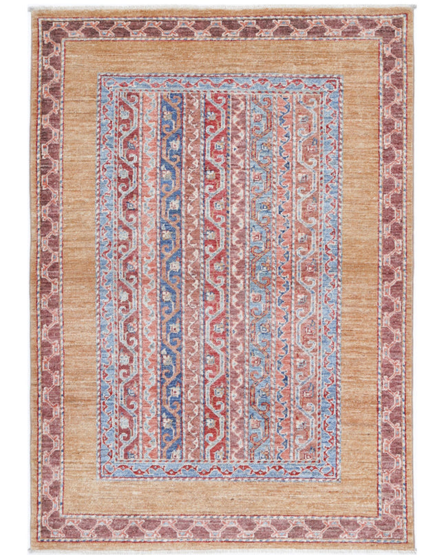 Shaal 3' 3" X 4' 9" Hand Knotted Wool Rug 3' 3" X 4' 9" (99 X 145) / Gold / Wool