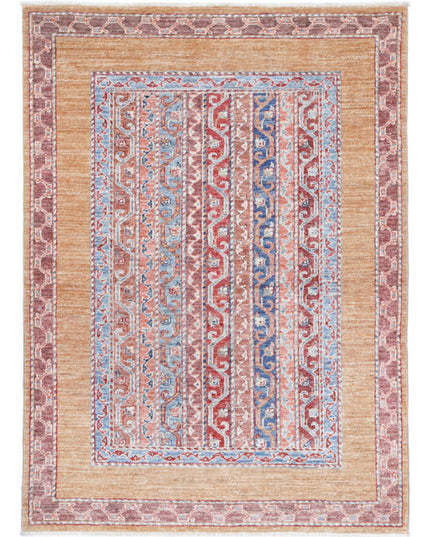 Shaal 3' 4" X 4' 9" Hand Knotted Wool Rug 3' 4" X 4' 9" (101 X 145) / Multi / Wool