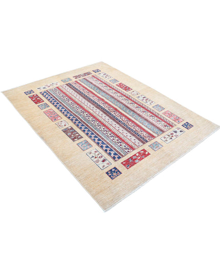 Shaal 4' 11" X 6' 4" Hand Knotted Wool Rug 4' 11" X 6' 4" (150 X 193) / Multi / Wool