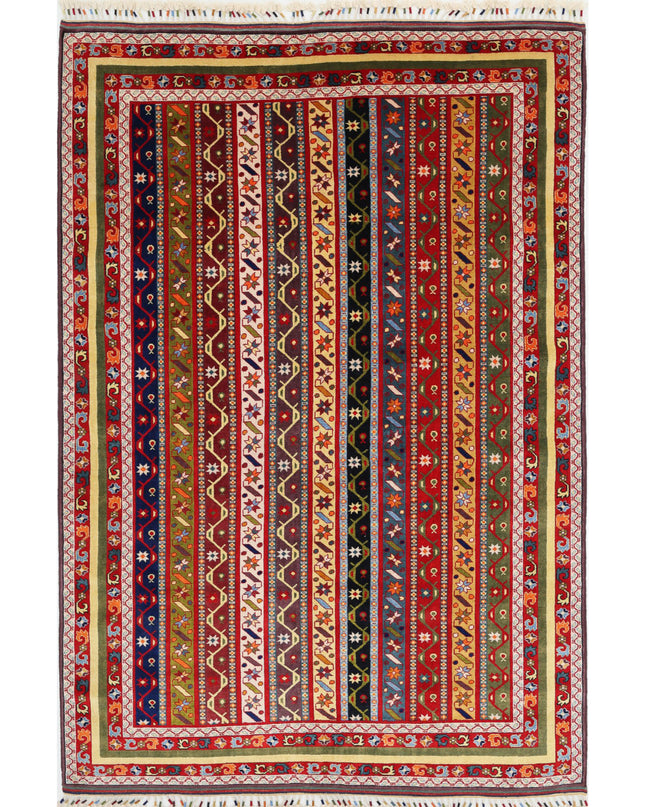 Shaal 6' 5" X 9' 7" Hand Knotted Wool Rug 6' 5" X 9' 7" (196 X 292) / Multi / Wool