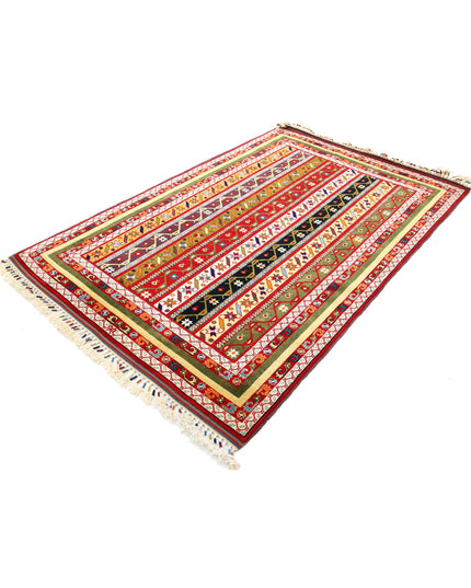 Shaal 5' 0" X 7' 9" Hand Knotted Wool Rug 5' 0" X 7' 9" (152 X 236) / Multi / Wool