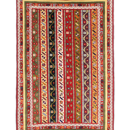 Shaal 5' 0" X 7' 9" Hand Knotted Wool Rug 5' 0" X 7' 9" (152 X 236) / Multi / Wool
