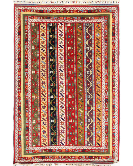 Shaal 5' 0" X 7' 9" Hand Knotted Wool Rug 5' 0" X 7' 9" (152 X 236) / Multi / Wool