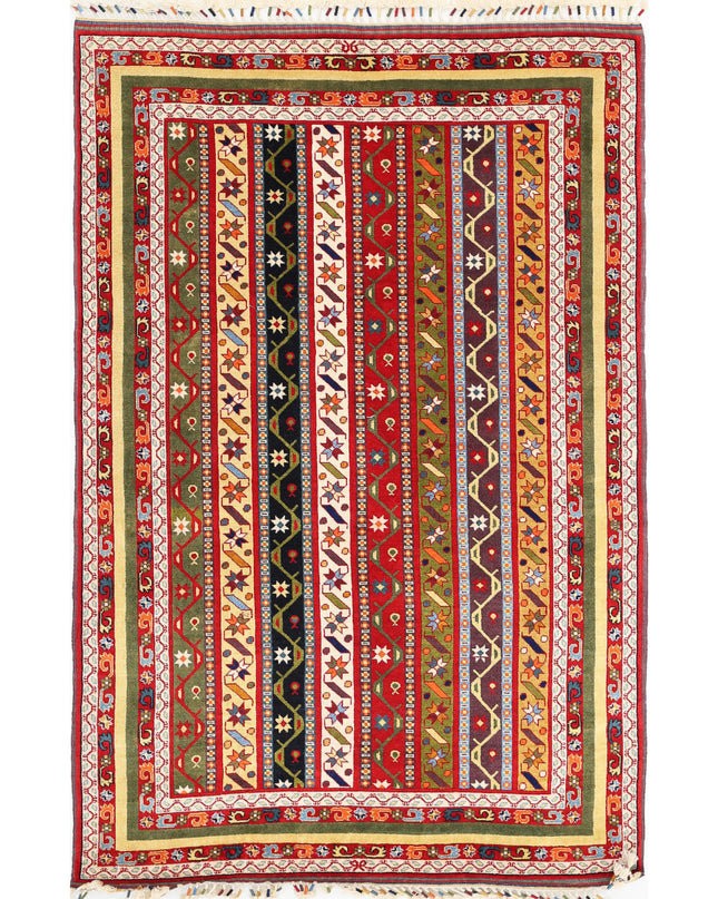 Shaal 5' 0" X 7' 9" Hand Knotted Wool Rug 5' 0" X 7' 9" (152 X 236) / Multi / Wool