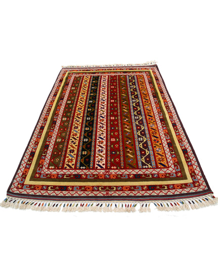 Shaal 5' 1" X 7' 5" Hand Knotted Wool Rug 5' 1" X 7' 5" (155 X 226) / Multi / Wool