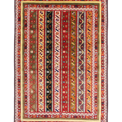 Shaal 5' 1" X 7' 5" Hand Knotted Wool Rug 5' 1" X 7' 5" (155 X 226) / Multi / Wool