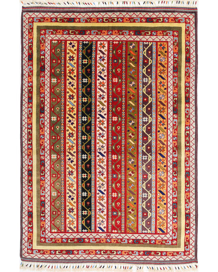 Shaal 5' 1" X 7' 5" Hand Knotted Wool Rug 5' 1" X 7' 5" (155 X 226) / Multi / Wool