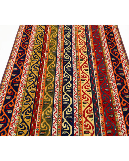 Shaal 4' 1" X 7' 7" Hand Knotted Wool Rug 4' 1" X 7' 7" (124 X 231) / Multi / Wool