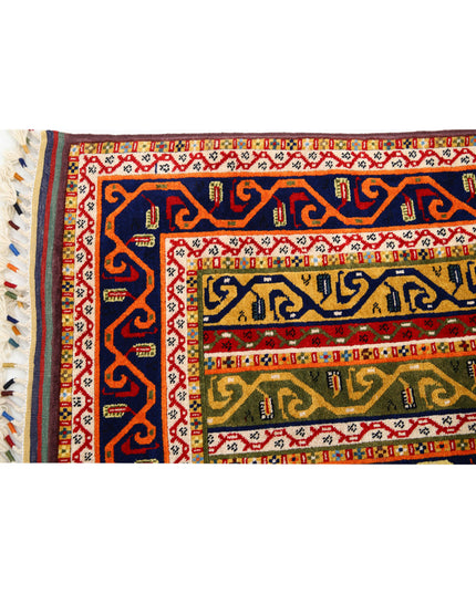 Shaal 4' 1" X 7' 7" Hand Knotted Wool Rug 4' 1" X 7' 7" (124 X 231) / Multi / Wool