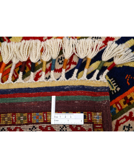 Shaal 4' 1" X 7' 7" Hand Knotted Wool Rug 4' 1" X 7' 7" (124 X 231) / Multi / Wool