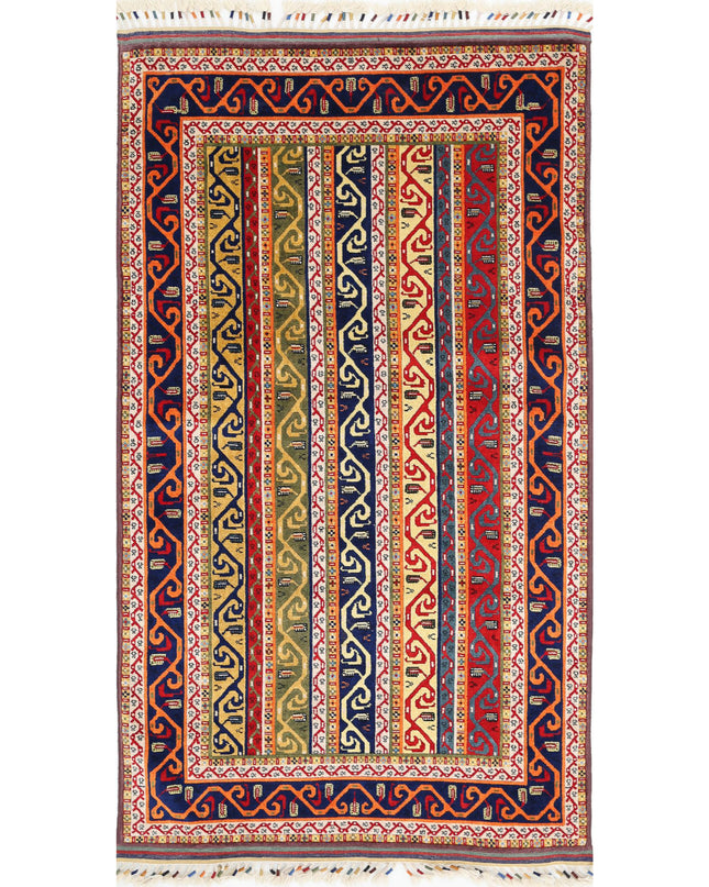Shaal 4' 1" X 7' 7" Hand Knotted Wool Rug 4' 1" X 7' 7" (124 X 231) / Multi / Wool