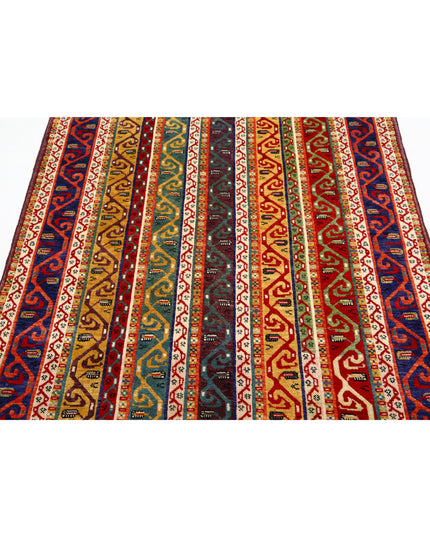 Shaal 4' 2" X 6' 6" Hand Knotted Wool Rug 4' 2" X 6' 6" (127 X 198) / Multi / Wool