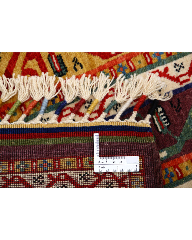 Shaal 4' 2" X 6' 6" Hand Knotted Wool Rug 4' 2" X 6' 6" (127 X 198) / Multi / Wool