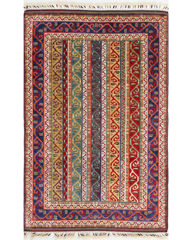Shaal 4' 2" X 6' 6" Hand Knotted Wool Rug 4' 2" X 6' 6" (127 X 198) / Multi / Wool