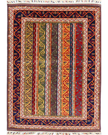 Shaal 4' 5" X 6' 3" Hand Knotted Wool Rug 4' 5" X 6' 3" (135 X 191) / Multi / Wool