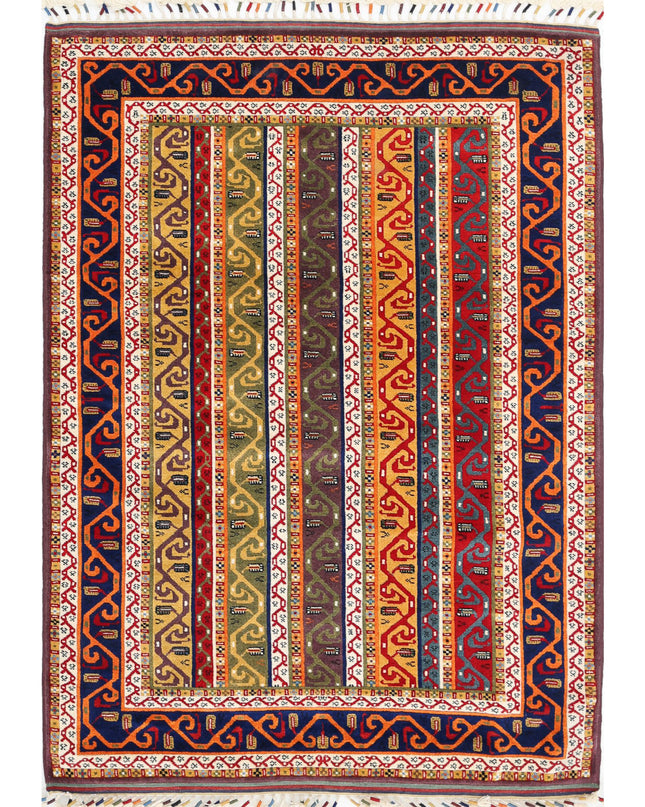 Shaal 4' 6" X 6' 4" Hand Knotted Wool Rug 4' 6" X 6' 4" (137 X 193) / Multi / Wool