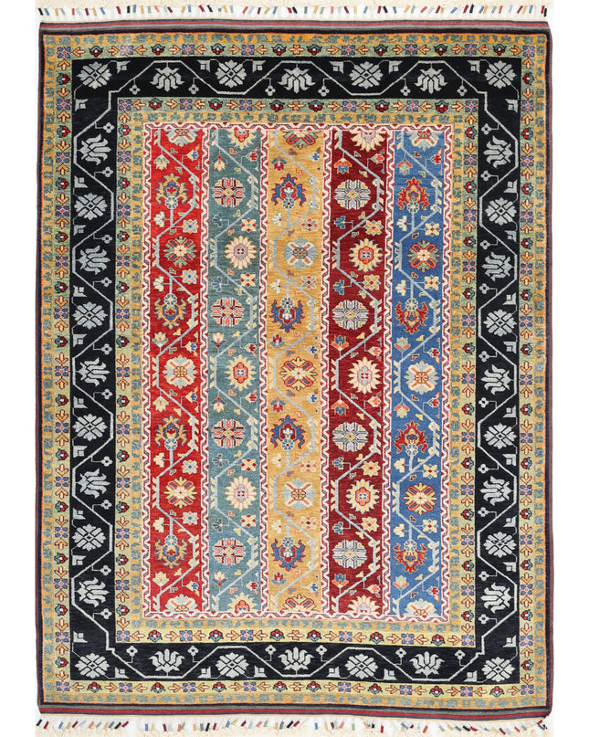 Shaal 5' 1" X 6' 11" Hand Knotted Wool Rug 5' 1" X 6' 11" (155 X 211) / Multi / Wool